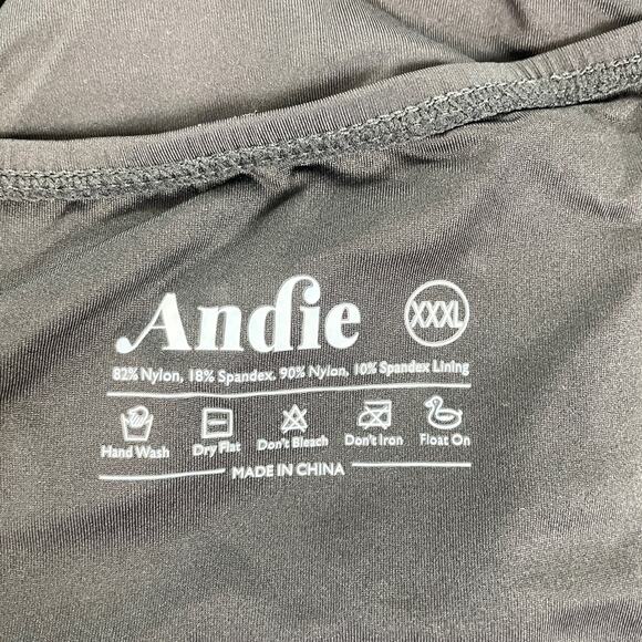 NEW Andie Womens 3XL The Amalfi One-Piece Swimsuit Black Scoop Neck - Picture 7 of 10